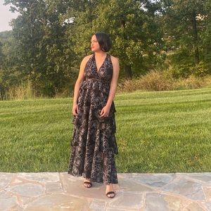 Lulus layered black gown